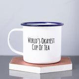 Enamel Personalised 'Cup Of 'Tea' Mug