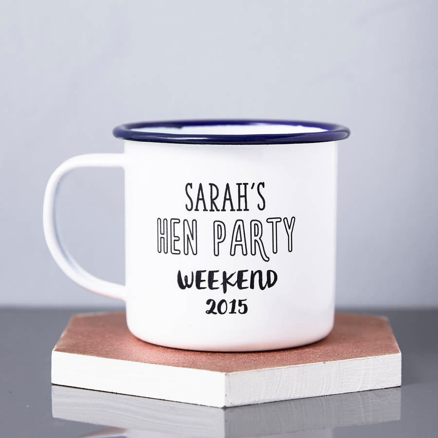 Enamel Personalised Hen Party Mug