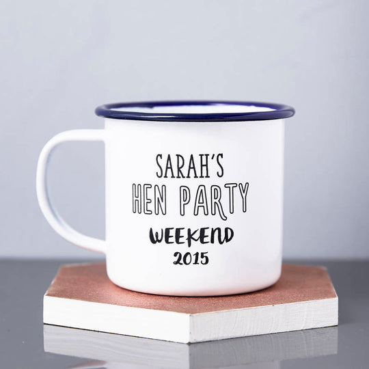 Enamel Personalised Hen Party Mug