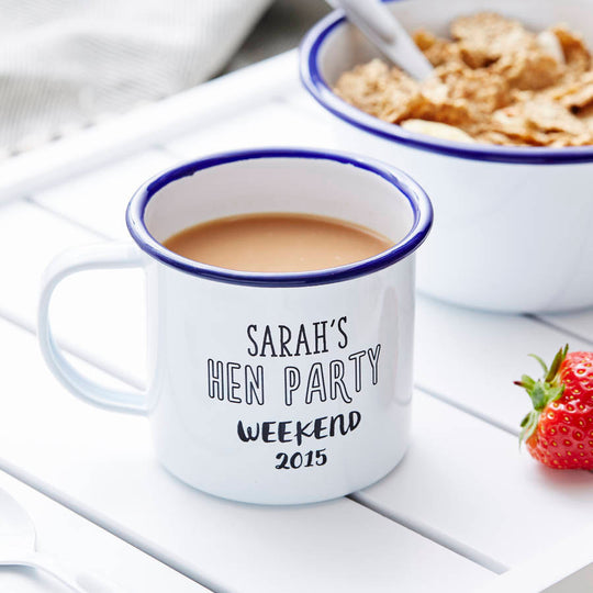 Enamel Personalised Hen Party Mug