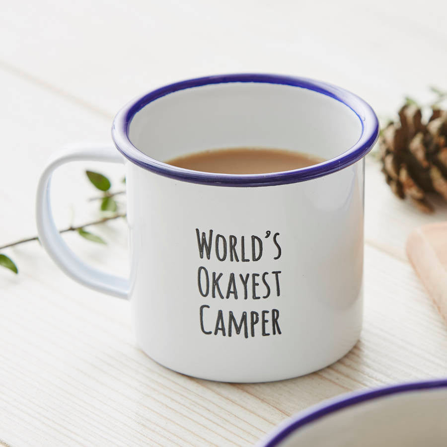 Personalised 'World's Okayest Camper' Mug