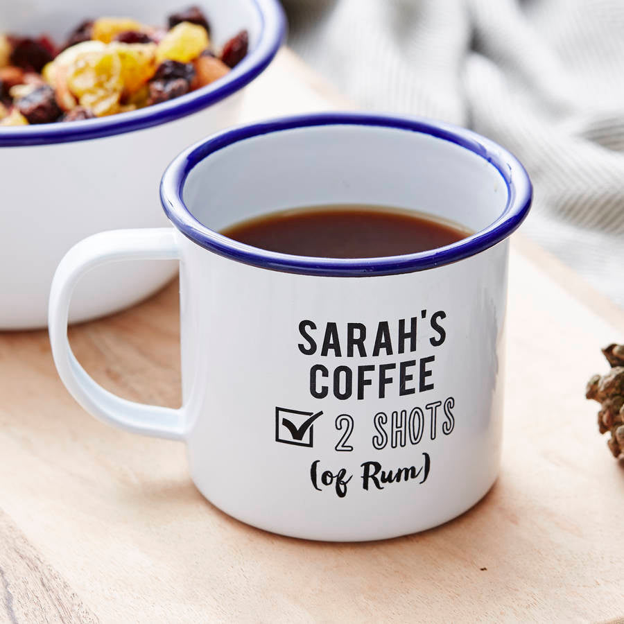 Personalised Drink Enamel Mug