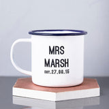 Personalised Wedding Enamel Mug