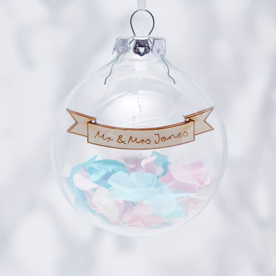 Personalised Wedding Confetti Bauble