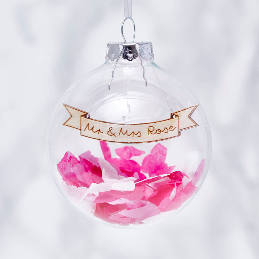 Personalised Wedding Confetti Bauble