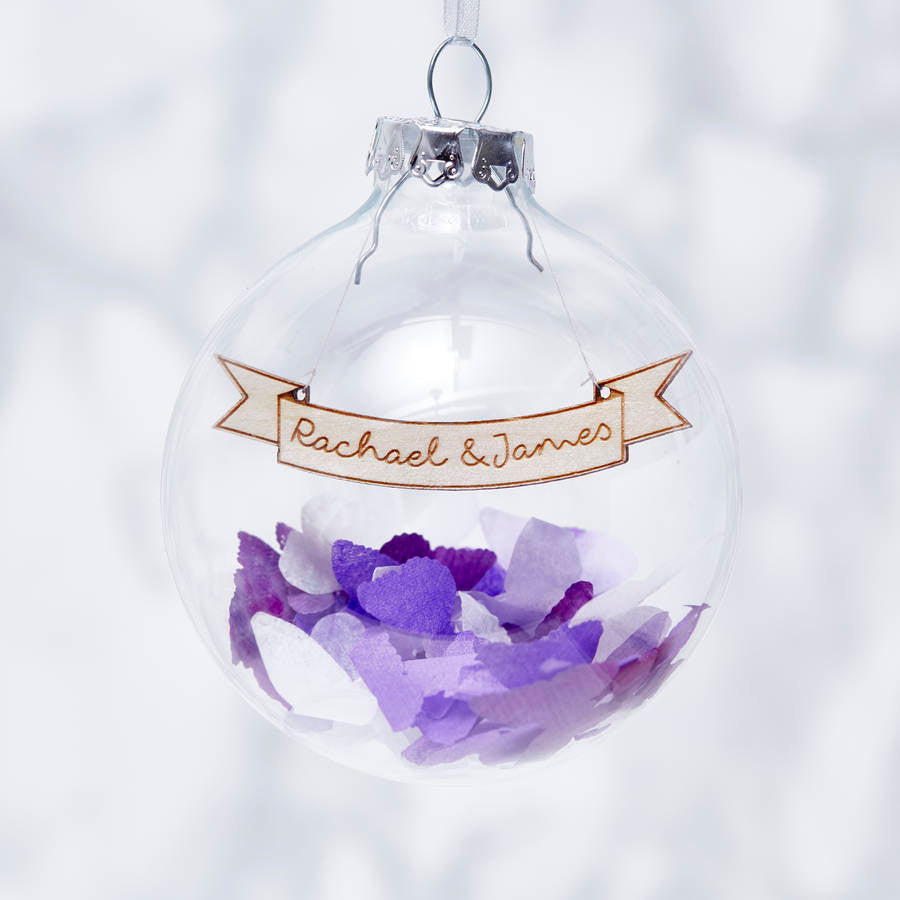 Personalised Wedding Confetti Bauble