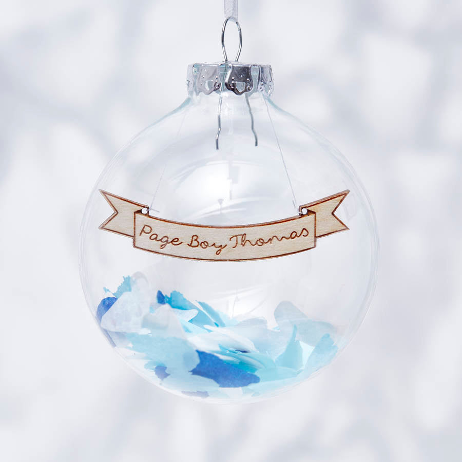 Personalised Page Boy Confetti Bauble