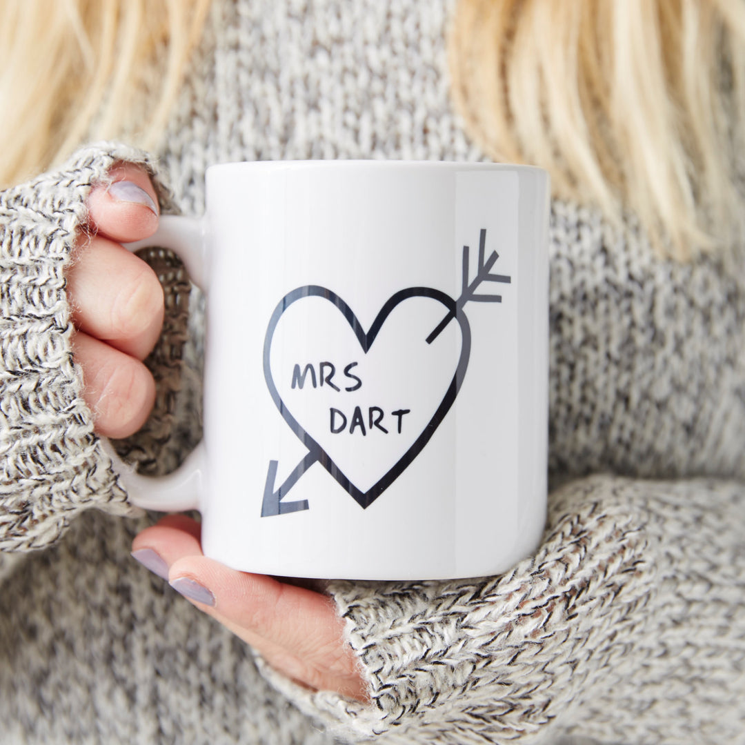 Carved Heart Personalised Mug