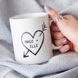 Couples Carved Heart Personalised Mug