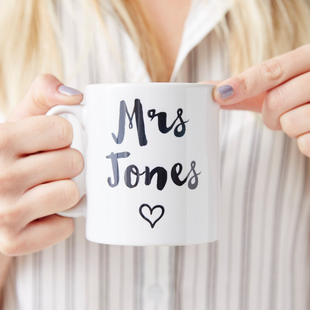 Personalised Heart Wedding Mug