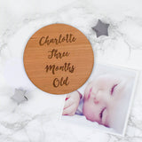 Wooden Personalised Baby Milestone Cards