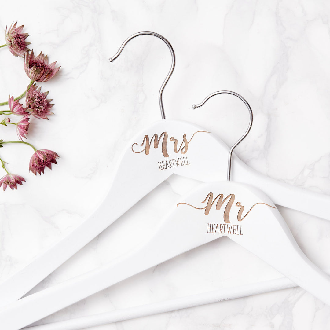 Wooden Personalised Wedding Hanger