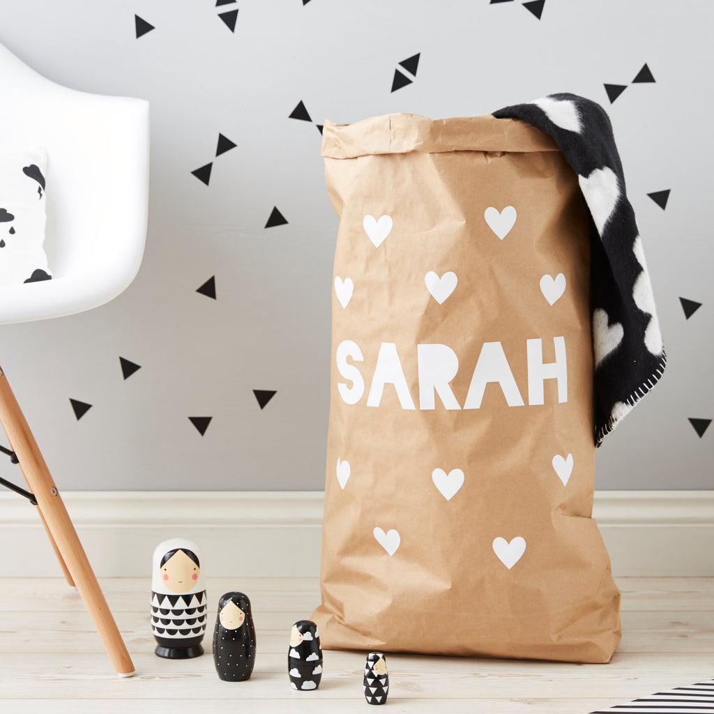 Personalised Little Hearts Children's Toy Sack