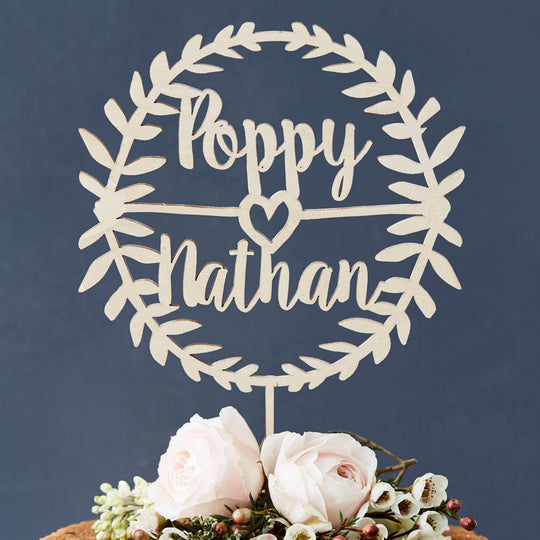 Personalised Laurel Couples Cake Topper