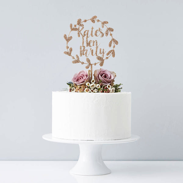 Personalised Floral Hen Party Cake Topper