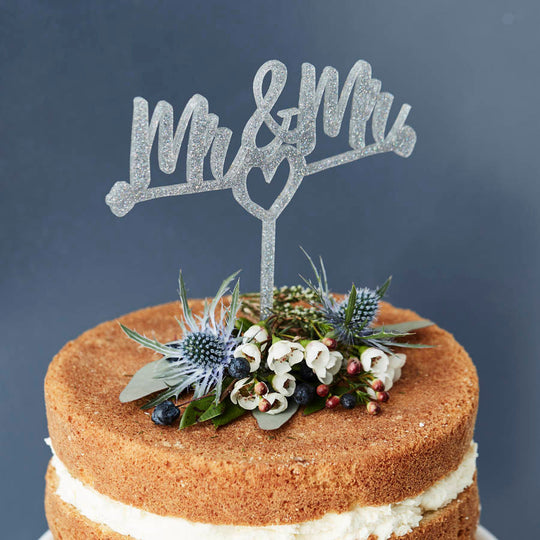Mr And Mr Heart Wedding Cake Topper
