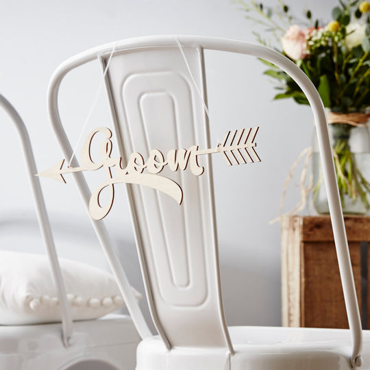 Personalised Wooden Arrow Chair Sign