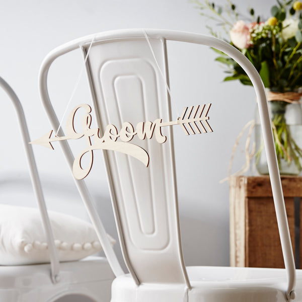 Personalised Wooden Arrow Chair Sign
