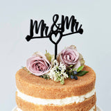Mr And Mr Heart Wedding Cake Topper