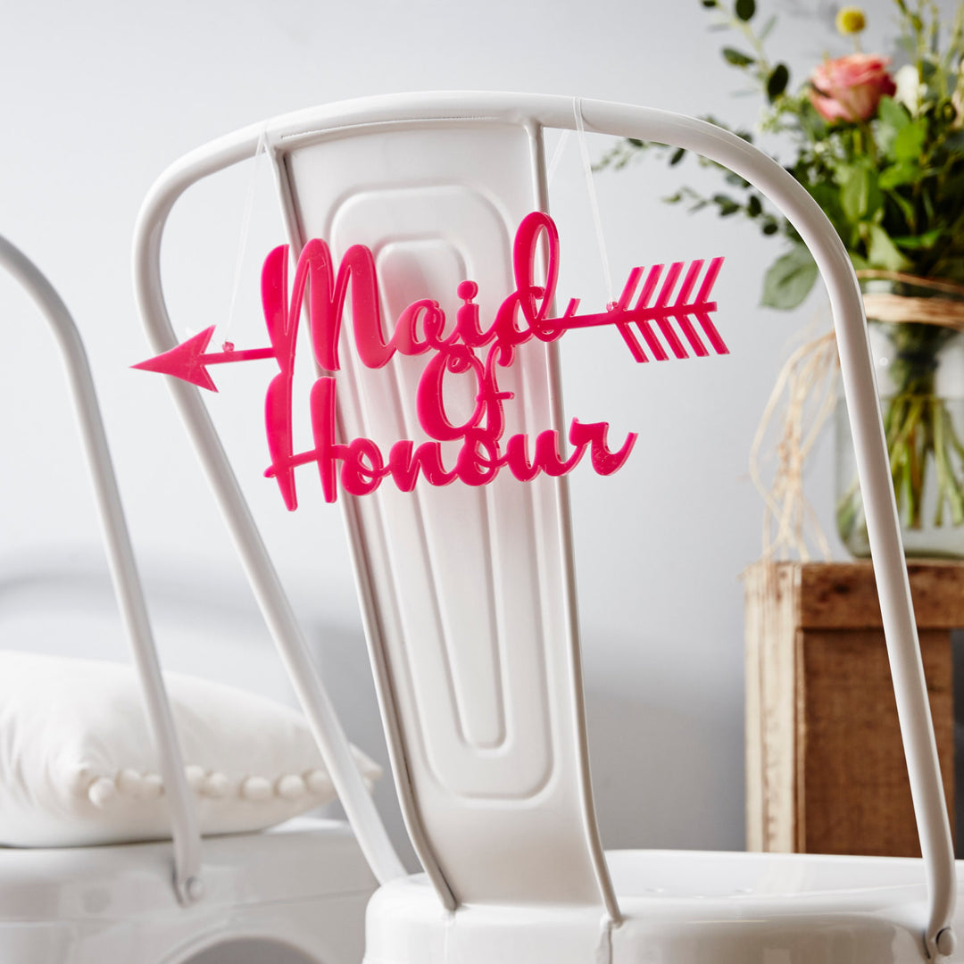 Personalised Arrow Wedding Chair Sign