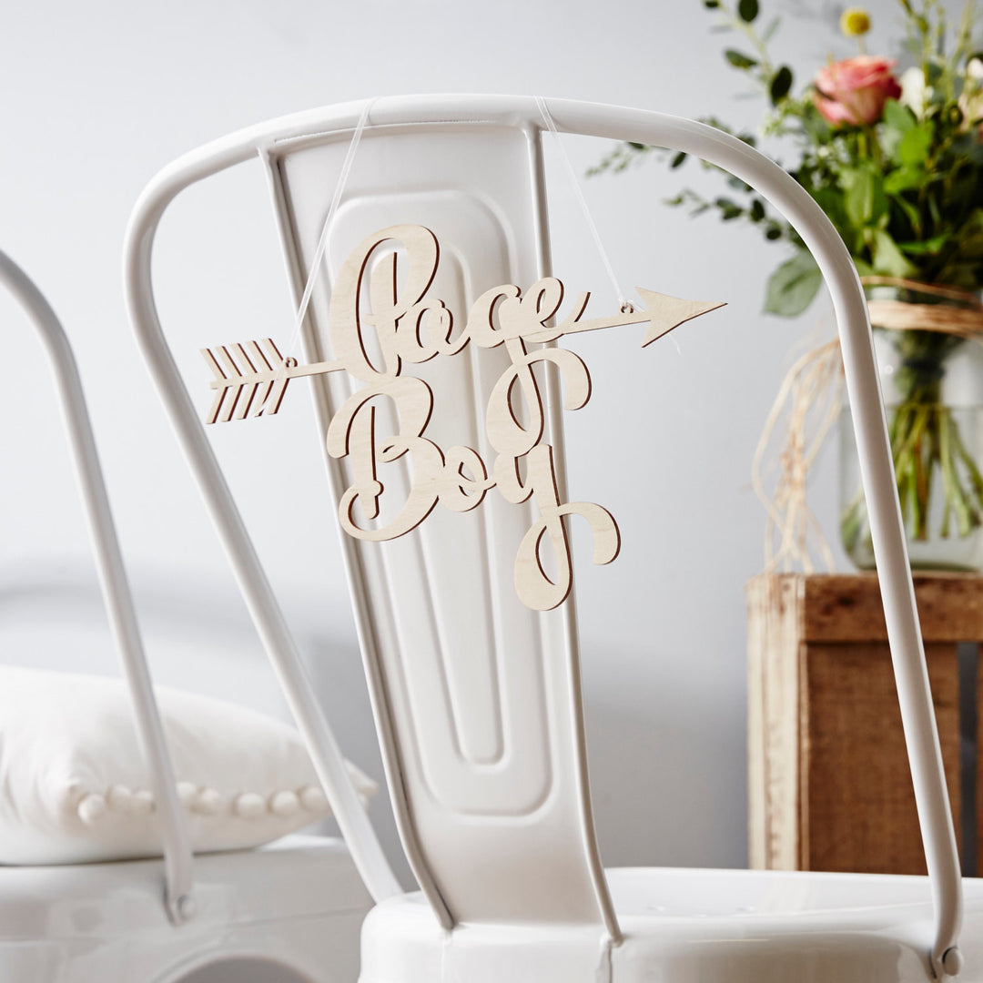 Personalised Wooden Arrow Chair Sign