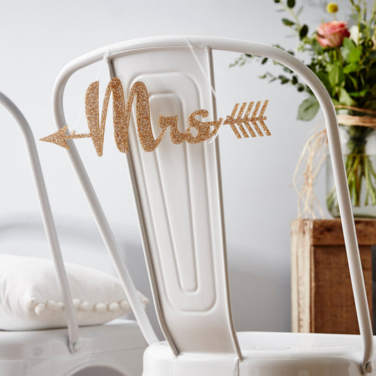 Personalised Arrow Wedding Chair Sign