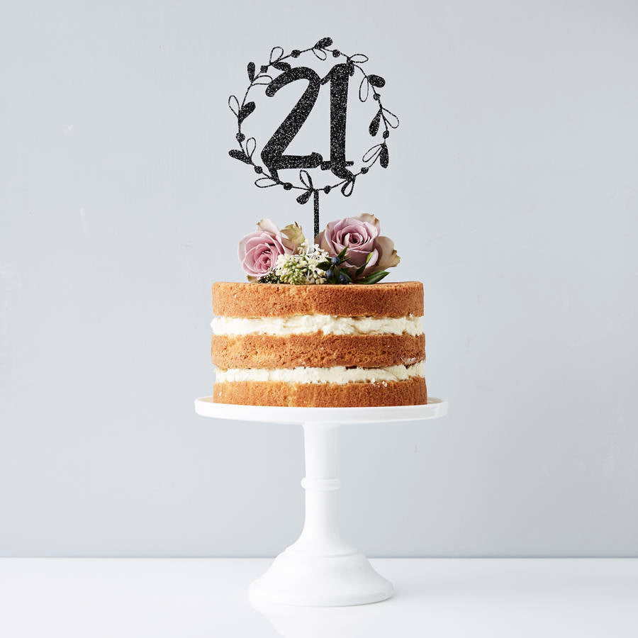 Personalised Floral Number Cake Topper