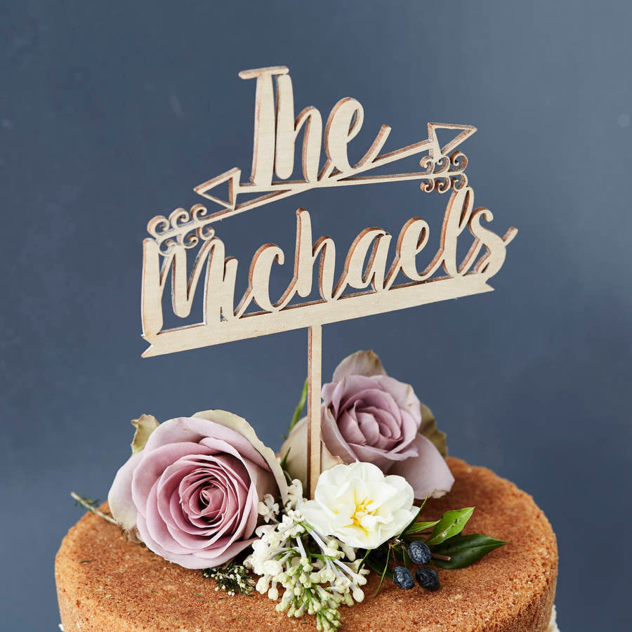 Personalised Crossed Arrows Cake Topper