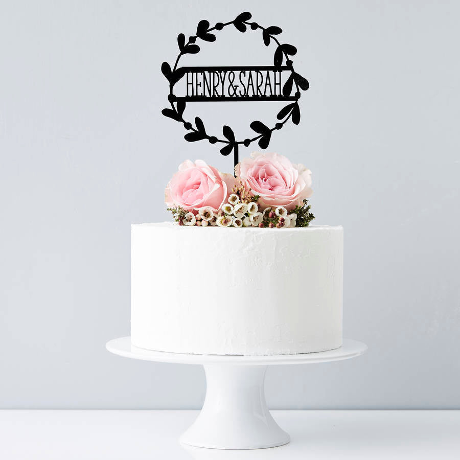 Personalised Floral Couples Cake Topper