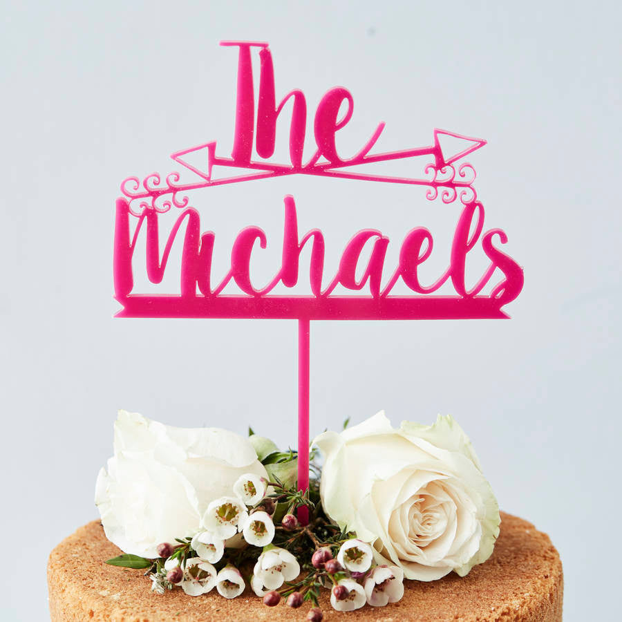 Personalised Crossed Arrows Cake Topper