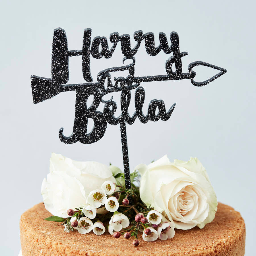 Personalised Heart Arrow Cake Topper