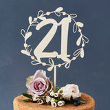 Personalised Floral Number Birthday Wooden Cake Topper