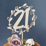 Personalised Floral Number Birthday Wooden Cake Topper
