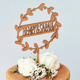 Personalised Floral Couples Wooden Cake Topper