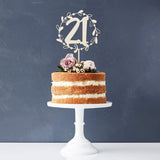 Personalised Floral Number Birthday Wooden Cake Topper