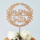 Personalised Laurel Wooden Wedding Cake Topper