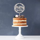 Personalised Laurel Wooden Wedding Cake Topper