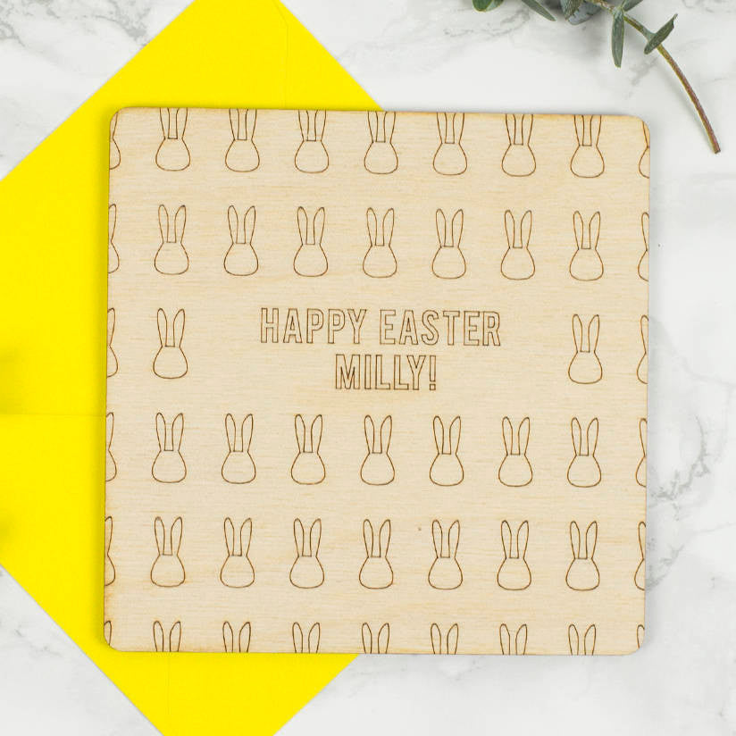 Personalised Wooden Easter Card
