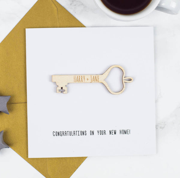 Personalised Key New Home Keepsake Card