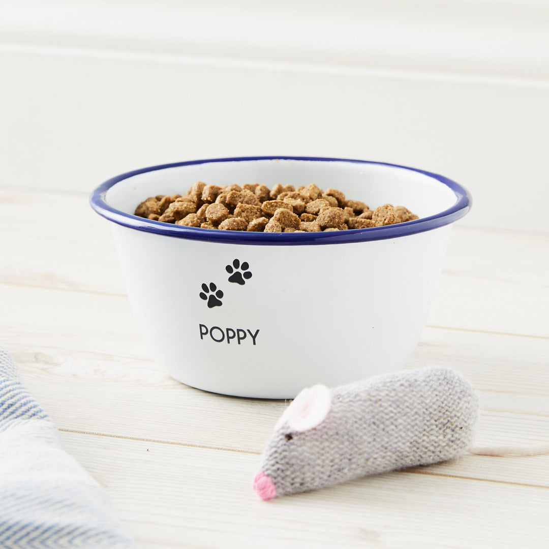 Personalised Enamel Cat Bowl