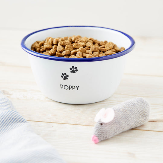 Personalised Enamel Cat Bowl