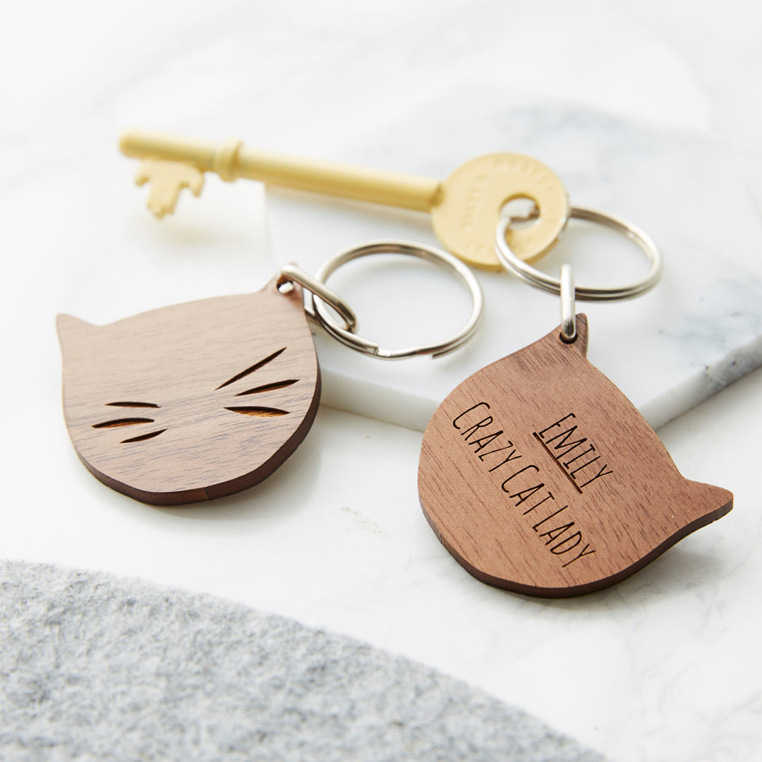 Personalised Cat Lady Keyring