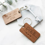 Personalised Wedding Date Wooden Keyring