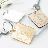 Personalised Special Date Mirrored Keyring