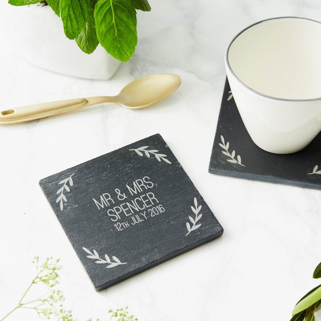 Personalised Slate Wedding Coaster