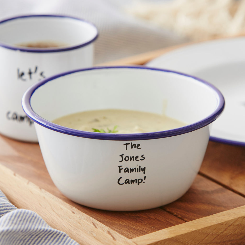 Personalised Family Camp Enamel Bowl