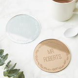 Personalised Wedding Wreath Drink Coaster