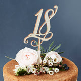 Decorative Birthday Age Wooden Cake Topper