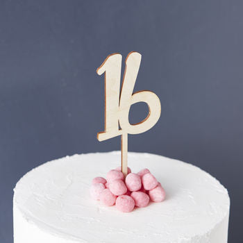 Birthday Age Wooden Cake Topper