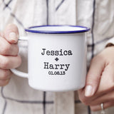 Enamel Personalised Couples Mug